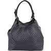 Chicca Borse Borsa a Mano da Donna con Tracolla in Vera Pelle Stampa Intrecciata Made in Italy 34x29x18 Cm
