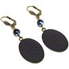 Handmade Orecchini bronzo ottone resina onde mare