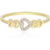 Meissa Anelli d'oro per donne Anelli impilabili per ragazze adolescenti Anelli a pieghe d'oro Dainty Heart Stacking Ring Taglia 9-16.5, Oro, 9.62