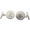 Cozzi Gioielli Iniziale R : Gemelli in Argento 925 con Lettera Alfabeto - Polsino Camicia - Cerimonia -