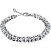 ParticolarModa Bracciale Donna nodini anelli intrecciati 6 mm 19-22 cm Argent/Fumè