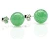 Handmade Orecchino Argento 925 Avventurina Verde Perle 8 mm