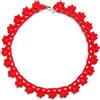 Handmade collana da donna, Gioielli all'uncinetto, girocollo di pizzo rosso, Made in Italy, Bijoux da donna, Lavorazione Artigianale