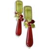 Handmade Orecchini con occhi di gatto e gocce pendenti (Verde e rosso corallo)