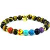 PSS Bracciale dei 7 chakra con pietre dure naturale occhio di tigre e le 7 pietre della cristalloterapia