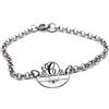 Generic Braccialetto iniziale e nome - Bracciale in acciaio con ciondolo inciso lettera iniziale