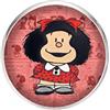 Handmade Spilla con perno in acciaio inossidabile, diametro 25 mm, spillo 0,7 mm, Fatto a Mano, Illustrazione Mafalda 3