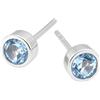 Handmade Tiny Blue Topaz Stud Faceted Gemstone Jewelry 925 Sterling Silver December Birthstone Stud Earrings - 6mm