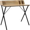 HOME DECO FACTORY, HD0380, scrivania, modello Klaus, collezione Natural Crush, mobili contemporanei, tavolo e scrivania, banco di scuola, 90 x 84,5 x 50 cm, marrone nero
