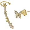 Meissa Farfalla Orecchio Cuff Orecchini Climber per le donne Argento Sterling Farfalla Oro Orecchio Cuff Orecchini fatti a mano Diamante Orecchini, Oro