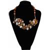 Handmade Generico collana handmade pietre arancioni e perle bianche e dorate boho chic originale