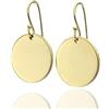 ANEMONE JEWELRY Orecchini Tondi in Oro con Moneta da 20 mm - Orecchini a Gancio Geometrici - Metallo di Alta Qualità