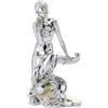 Albalù Italia Albalù Dea Bendata Portafortuna Statua Resina Argento su Cornucopia 18,5x19,5x26 cm - Scultura Dea Fortuna Idea Regalo Arredo Made in Italy