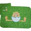 Generico Tovaglietta e Tovagliolo in Cotone 100%, con Applicazione Pulcino, Idea Regalo di Pasqua Tovaglietta 48x34 cm - Tovagliolo 19x19 cm