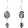 Generico Orecchini pendenti in labradorite, fatti a mano, incastonati, in argento sterling 925, con pietre preziose naturali, gioielli