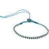 LuZ ITALY Bracciale in cotone cerato e pepite di metallo - allungabile colore turchese