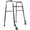 MOPEDIA Deambulatori pieghevole in alluminio anodizzato 2 puntali e 2 ruote piroettanti da 7 cm serie Click Art. RP734