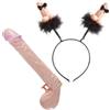 realGOOS Cerchietto con antenne piselli e pistola ad acqua pisello per la sposa sexy alla festa hot di addio al nubilato in piscina o al mare o Ferragosto gadget per adulti sexy hot 18+