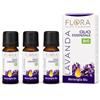 FLORA Olio Essenziale Lavanda 3 Pack da 10 ml "Meraviglia Blu" BIO-COSMOS 10 ml - 100% Puro Naturale, Lavandula hybrida dei Colli Pisani, Calmante & Rigenerante, Massaggi, Cosmesi, Uso Alimentare