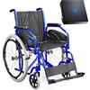 AIESI® Sedia a Rotelle pieghevole leggera per disabili ed anziani AGILA EVOLUTION, Cuscino antidecubito in gel, Braccioli e poggiapiedi estraibili, Cintura di sicurezza, Garanzia Italia 24 mesi
