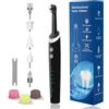 Mahiot Pulitore Dentale Multifunzionale, Lucidatore Elettrico Professionale con LED, Impermeabile IPX6, Kit per Rimozione Tartaro e Placca, Bianco e Nero (Nero)