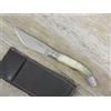 Ladymsardegna COLTELLO ARTIGIANALE 18,5 CM arburesa manico corno di Montone scuoio con ANIMA