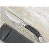 Ladymsardegna COLTELLO ARTIGIANALE 18,5 CM arburesa manico corno di Montone scuoio con ANIMA