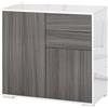 Easycomfort Mobiletto 2 Cassetti e 2 Ante, Apertura a Pressione, Mobile con 2 Cassetti e 2 Ante per Casa e Ufficio, 79x36x74cm, Grigio Chiaro e Bianco