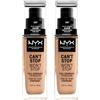 NYX Professional Makeup Fondotinta Can't Stop Won't Stop Tonalità 10 Buff Liquido Waterproof Lunga Tenuta 24h Finish Matte Leggero No Transfer e Ultra Pigmentato - 2 Fondotinta da 30ml