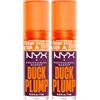 NYX Professional Makeup Duck Plump Gloss Lucidalabbra Tonalità 17 Pure Plump Rimpolpante Finish Lucido Luminoso per Labbra Grandi e Carnose con Zenzero e Peperoncino - 2 Lipgloss da 7ml