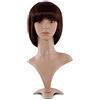 MapofBeauty 12 Pollic/30cm Corto Lisci Parrucche Flat Frange Parrucche (Scuro Marrone)