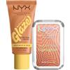 NYX Professional Makeup Fondotinta Buttermelt Glaze Colore 03 Cashew Butta SPF 30 Coprenza Modulabile 30ml + Illuminante Buttermelt Highlighter Colore 35 Butta in Bronze Finish Perlato 5g - Set da 2