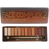 FACE COMPLEX Professional Makeup Palette Ombretti Brownie Palette, Pigmenti Pressati, 12 Tonalità, Effetto Glitter and matte, CONFEZIONE DA 1