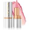 Lestpola Rossetto glitterato rosa chiaro, liscio nourishing labbra con finitura metallizzata, lunga durata, impermeabile Lip Liner & Lipstick 2 in 1, texture cremosa, altamente pigmentato, rossetto di