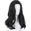 maysuwell Parrucche Cosplay Parrucca Anime Keisuke Nera Lunga Ricci Termica con cuffia per parrucca