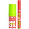 NYX Professional Makeup Fat Oil Lip Drip Gloss Labbra Chillin' Like A Villain 4,8ml + Fat Oil Slick Click Balsamo Labbra 03 No Filter Needed Colorato Idratante Effetto Lucido Lunga Tenuta - Set da 2