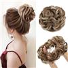 EZVFIRPDFZ Chignon sintetico disordinato, extension per chignon, ricci, ondulate, elastiche, spesse, complete, da sposa, chignon, per donne e bambini, colore rosso bordeaux