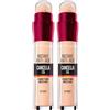 Maybelline New York Cancella Età Instant Anti-Age Correttore Liquido Multi-Uso Illuminante Finish Naturale Anti Imperfezioni contro Occhiaie e Rughe con Applicatore a Spugnetta 01 Light + 02 Nude