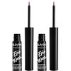 NYX Professional Makeup Eyeliner Liquido Epic Wear 07 Red Waterproof Tenuta 72H Finish Matte Linee Intense e Precise per Viso e Corpo Pennello Sottile - Set da 2