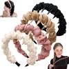 Generico Probabledy Retro High Skull Pearl Headband, Fluffy High Cranial Headband, 1 Second Fluffy High Cranial Effect, Serrated Anti-Slip Teeth for Elegant Daily Wear (G-4PCS)