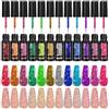 Generico Gel Di Linea Riflettente Colorato, Gel Per Unghie Dipinto Glitter, Set Di Manicure A 12 Colori, Con Tonalità Vibranti, Facile Applicazione E Usura Lunga, 5MLX12pcs, Per Donne, Casa, Salone, Feste