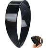 Generisch Thick Tortoise Shell Headband with Teeth for Women, Wide Acetate Hair Band Non Slip Retro Tortoiseshell Hair Hoop, Durable Plastic Headband for Daily Styling (Black)