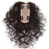 QIHAIR Ricci Wiglet topper pezzo capelli per donne, Natural Hairline Silk base clip in capelli umani topper per capelli sottili