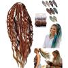 Generico Coda Di Cavallo Elastica Dread, Estensione Dei Capelli Boho Dreadlock Con Perline, Coda Di Cavallo Lunga Dreadlock Intrecciata A Mano Naturale For Festival E Viaggi(#03)