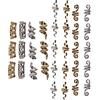 Agatige 32 pezzi di perline per capelli vichinghi, perline per barba in argento dorato, polsini per trecce di capelli, gioielli per barba, accessori per dreadlocks per uomini donne, feste, festival, matrimoni