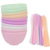 DIYEAH Set 20 Pezzi Ciotole per Maschere in Silicone e Plastica, Morbide e Resistenti, per Miscelazione Fai da Te e Uso Domestico in Estetica Spa Colore Casuale