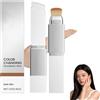 Sgjwyc Fondazione cangiante per pelle matura, bastone per fondotinta coreano bianco che cambia colore con pennello, correttore idratante, leggero, durevole e portatile. (Deep Skin)