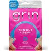 GRIN Cinghia pulisci lingua, 48 pezzi, usa e getta, raschietto igienico a doppio bordo, plastica riciclata, lingua pulita, lingua sana, promuove alito fresco, include un plettro per denti pieghevole