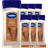 Vaseline Intensive Care Cocoa Radiant per una pelle luminosa, gel corpo con burro di cacao puro + oli rigeneranti, (6 x 200ml)