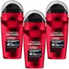 L'ORÉAL Loreal Men Expert Ultimate Control Anti Transpirant 48h XXL Roll On - Profumo fresco e legnoso, confezione da 3 (3 x 50 ml)